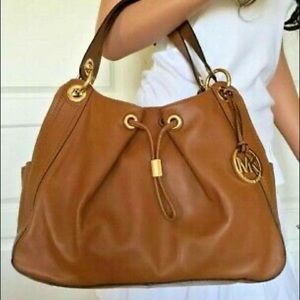 Michael Kors Ludlow Brown/Tan Leather Purse- Authentic. Only worn a few times!